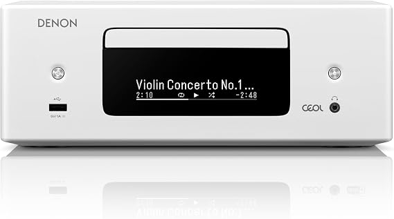Denon RCD-N12DAB Kompakt Sistem, HiFi Amplifikatör, CD Çalar, İnternet Radyosu, Müzik Akışı, HEOS Multiroom, Bluetooth ve WiFi, AirPlay 2, Alexa Uyumlu, 2 Optik TV Girişi, DAB+ Radyo