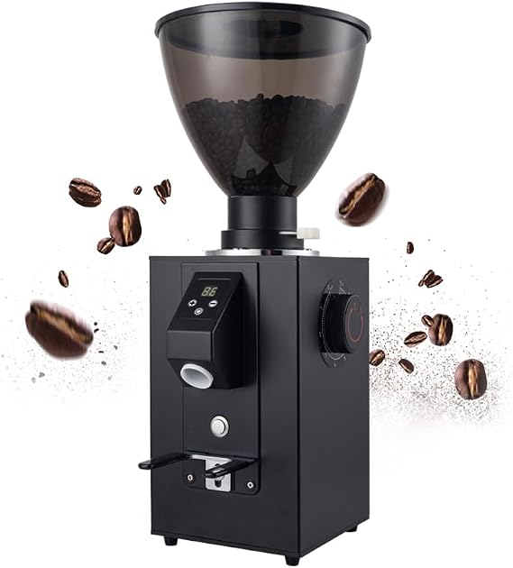 Electric Coffee Grinder, 64mm Flat Burr, 1000g Bean Hopper, 10 Grind Settings, Quantitative Grinding, 600W,