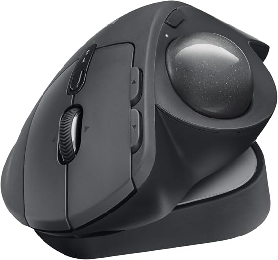 Logitech Silent Wireless Trackball Mouse MXTB2 MX ERGO S Bluetooth Logibolt Wireless Windows Mac OS Chrome Android Graphite Parallel Import/Angle Adjustment Wedge Not Included