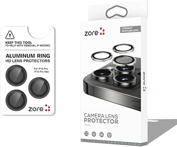 Senon Apple iPhone 18 Pro Max İçin Zore CL-12 Premium Safir Parmak İzi Bırakmayan Anti-Reflective Kamera Lens Koruyucu (Siyah)
