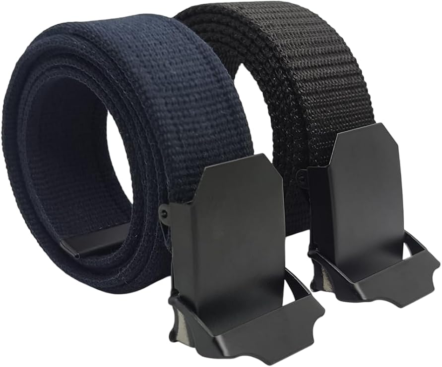 2 Adet Erkek Kemer Lacivert ve Siyah Tactical Palaska Tarzı 4 cm