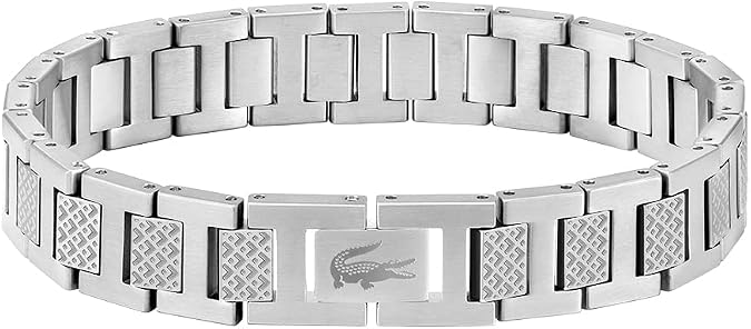 Lacoste METROPOLE Collection Link Bracelet Embellished with petit piqué pattern - Available for men and women