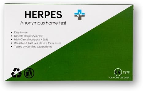 Herpes HSV 1/2 Test Men and Women Detects STI STD Infections Certified Professional Quick Test