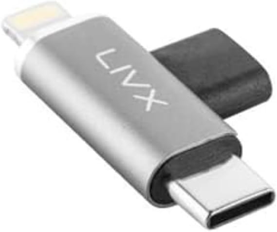 Livx Type C To Lightning/Type C Şarj ve 5Gbps Veri Aktarımı iPhone Yuva Çevirici Dönüştürücü Otg Adaptör Otgbt