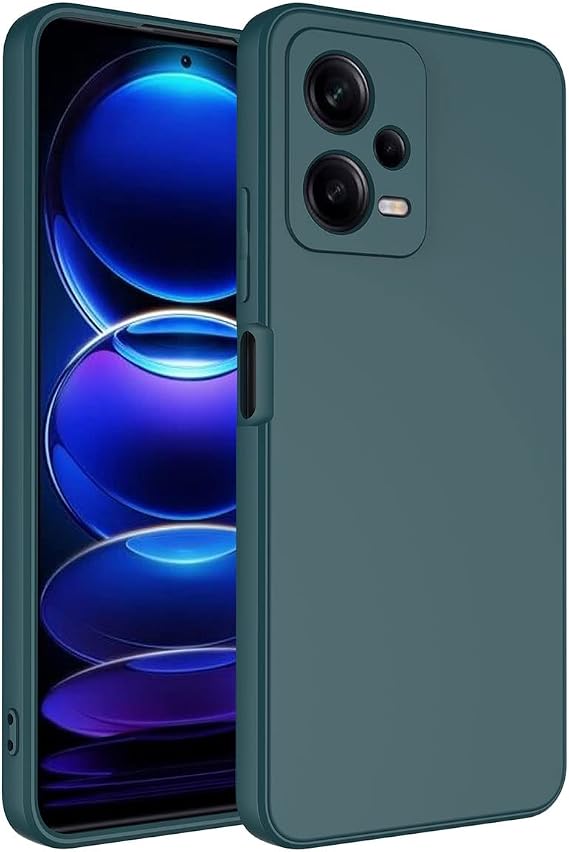 Coverzone Xiaomi Redmi Note 12 Pro 5G İle Uyumlu Kılıf Z-Mara Lansman Vieri Tam Koruma Arka Kapak Kamera Koruma Çıkıntılı Pürüzsüz Yüzey Koyu Yeşil