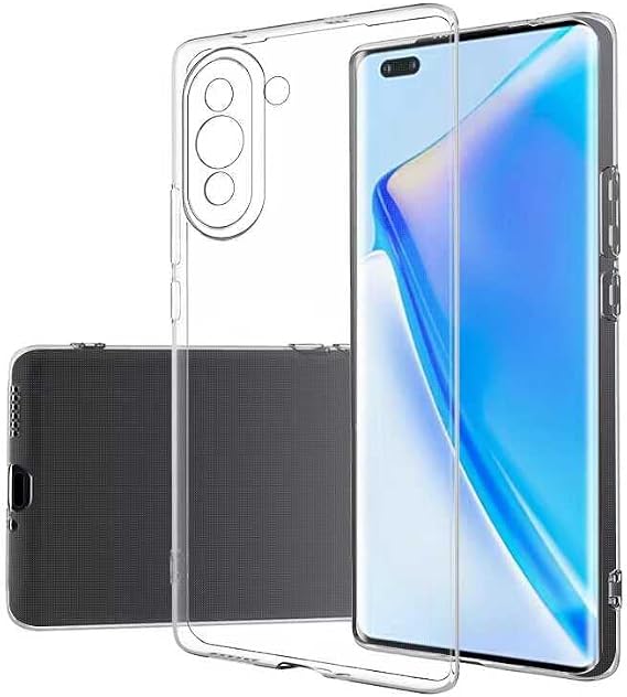 Aksesuarcim Huawei Nova 10 Pro ile Uyumlu Kılıfı Şeffaf Esnek Yumuşak İnce Silikon Kapak Süper Renksiz