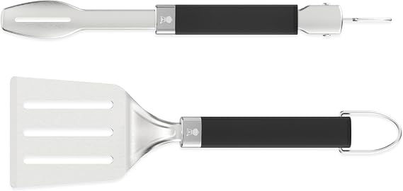 Weber Portable Grill Tool Set, Silver - Black, 2-Piece