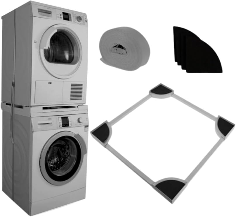 Supervac Çamaşır Makinesi Kurutma Makinesi İstifleme Birleştirme Kiti Samsung LG ile Uyumlu, Gri