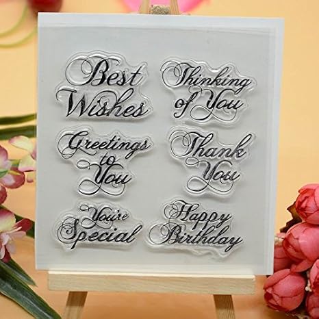 Welcome to Joyful Home 1pc Best Regards Sentiment Clear Stamp for Card Making Decoration and Scrapbooking