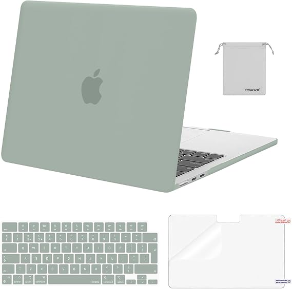 MOSISO Compatible with MacBook Air 13 Case 2026-2022, Antique Green