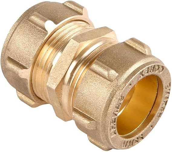 10mm Brass Compression Coupling - Bag of 5