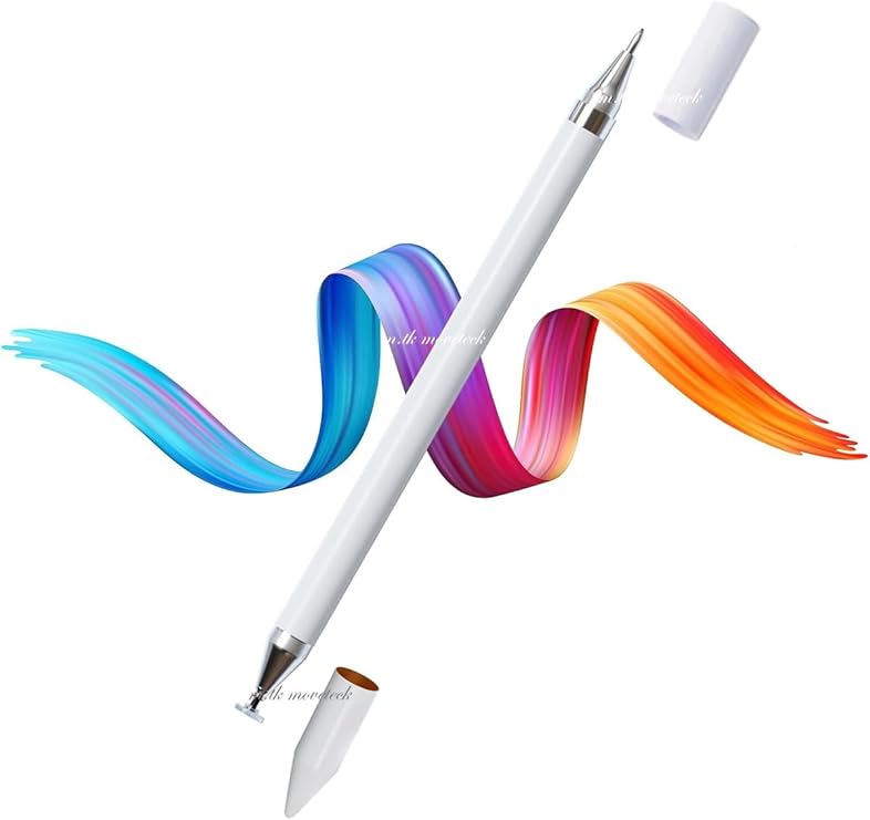m.tk moveteck Lenovo Tab M10 Plus TB-125FU ile Uyumlu Dokunmatik Stylus Kalem, 2in1 Çizim ve Yazı Kalemi, Beyaz