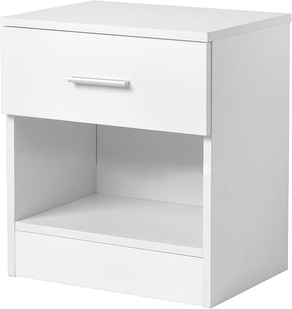 Bedside Table with Metal Handles