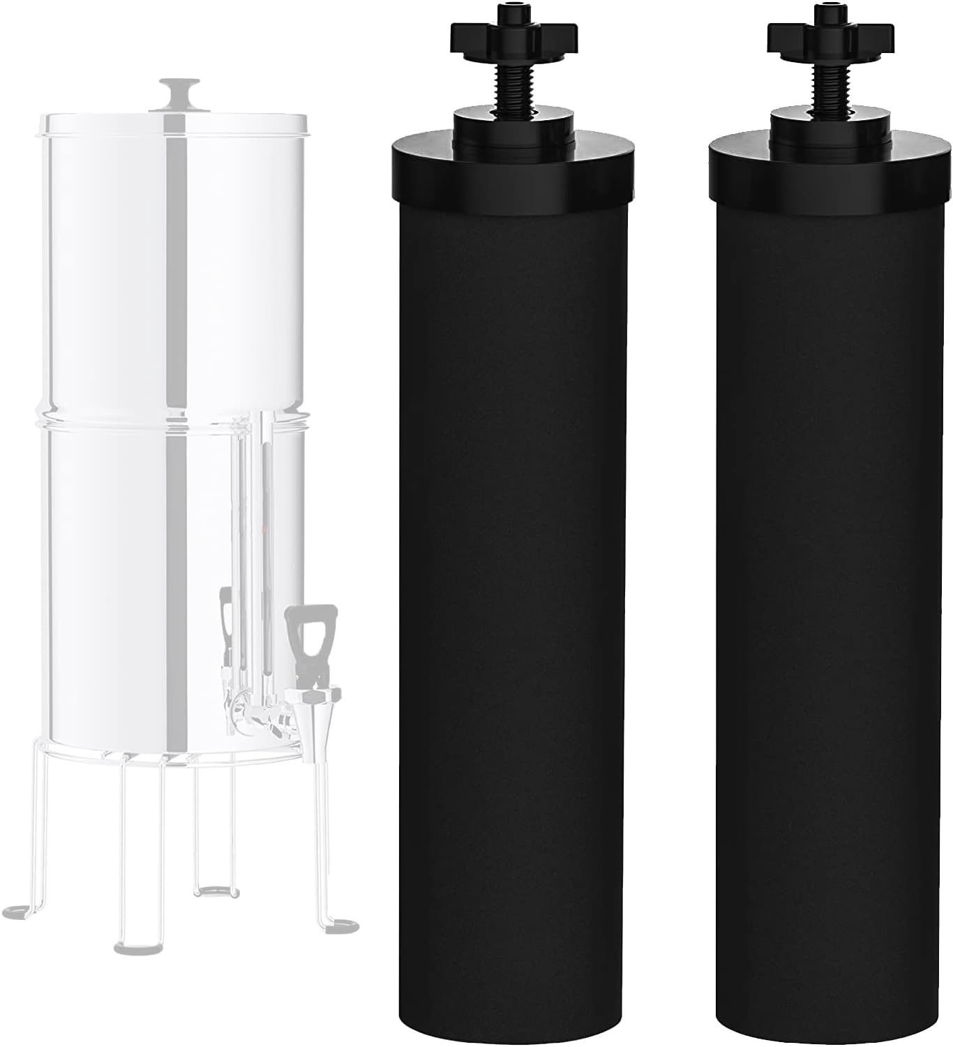 NSFANSI 42 Certified Black Purification Element, Replacement for BB9-2® Water Filter, Compatible with Berkey Gravity Filter System, Replacement for Berkey Black Filter, Pack of 2