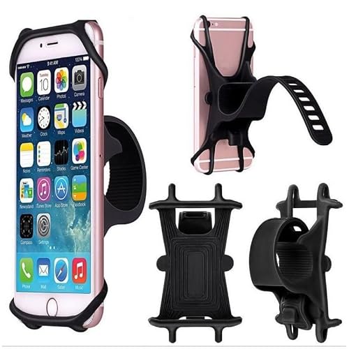 usin Motosiklet, Mobilet, Motor, Bisiklet, Scooter Gidon Uyumlu Kauçuk Cep Telefonu Tutacağı, Siyah