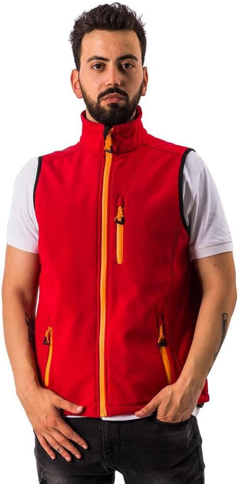 FreeCamp Vest Erkek Softshell Yelek-KIRMIZI
