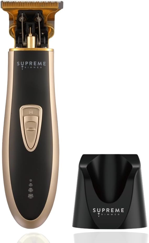 Men's Hair Trimmer by SUPREME TRIMMER ST5210 Beard Trimmer for Men Professional Barber Liner Cordless Hair Clipper – Gold T-Shaper Li