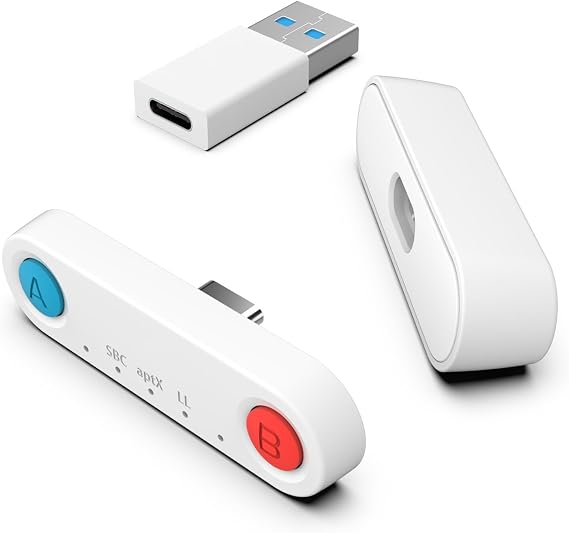 PS5 aptX Low Latency Bluetooth Audio Adapter Inwa Wireless Bluetooth Audio Transmitter Dongle USB C/USB for 2 Headphones for PS4/5 Switch PC