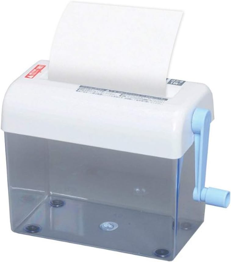 Iris Ohyama H62ST Tabletop Hand Shredder for Home, Straight Cut, Dust Bin, 0.3 gal 1.5L, Compact, Blue