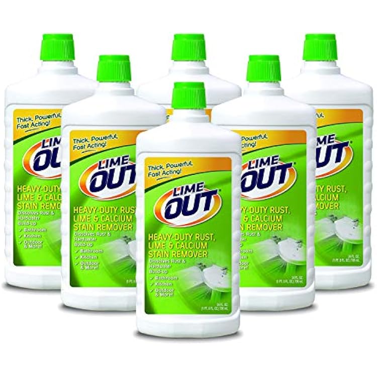 Lime Out Heavy-Duty Rust, Lime, Calcium, Rust Stain Remover, 24 Ounce, Pack of 6