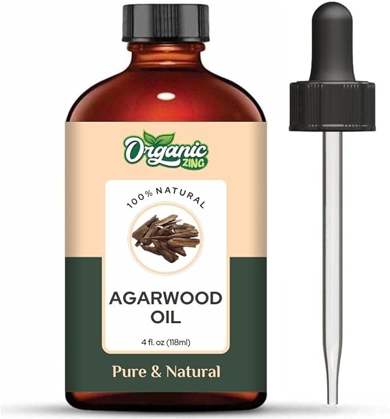 Organic Zing Agarwood Oil 118 ml (3.99 fl oz) – Exotic Aromatic Oil for Skincare, Haircare, DIY Formulations, Soaps & Cream Blends