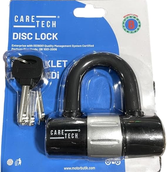 CT-323 Disk Kilidi Motosiklet/Bisiklet 12mm Çelik Suya Dayanıklı 4 Anahtar U Bar Kilit 10x10cm