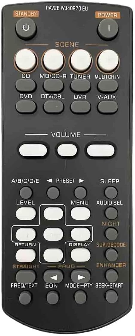 RAV28 Replacement Remote Control for Yamaha Home Theater Amplifier DVD AV Receiver RAV 28-WJ 40970 EU WJ40970 EU RX-V361 RAV28W RAV28WJ40970EU HTIB-6800 HTR-6030 RAV34 WN4668E RAV250 RX-V365 HTIB-680