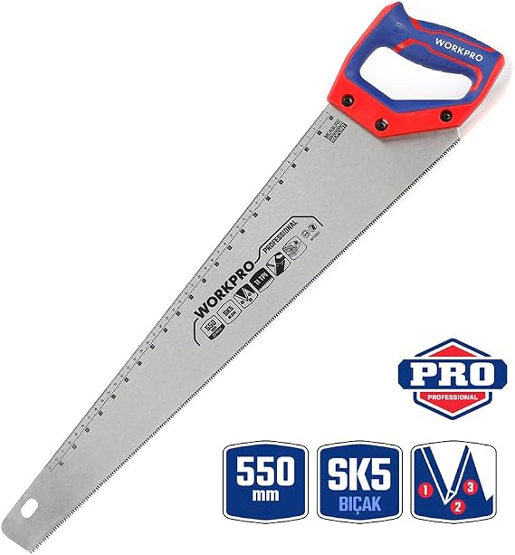 Workpro WP215012 El Testeresi, 550mm, SK5, 11 TPI, Ağır Hizmet Tipi, Çapraz Diş Tasarımı