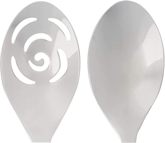 Knork Original Forged, Matte XL Serving Spoon, Extra Large 2 Piece Set, Silver