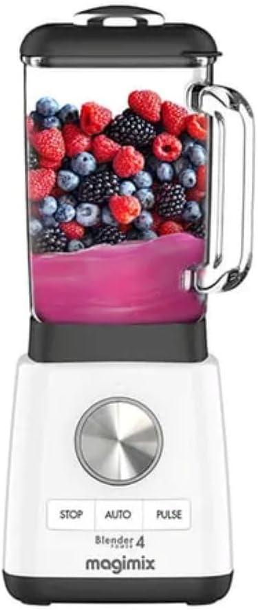 Magimix Blender Power 4 - Professional Quality High Speed Blender With 2.5L Heavy Duty Glass Jug, Quiet 1300W Motor With Ice Crushing Power - Kitchen Liquidiser For Smoothies, Soups & Sauces - White