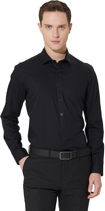 ALTINYILDIZ CLASSICS Ütü Gerektirmeyen Non-iron Slim Fit Dar Kesim%100 Pamuk Gömlek, S, 4A2000000007, Siyah, Erkek