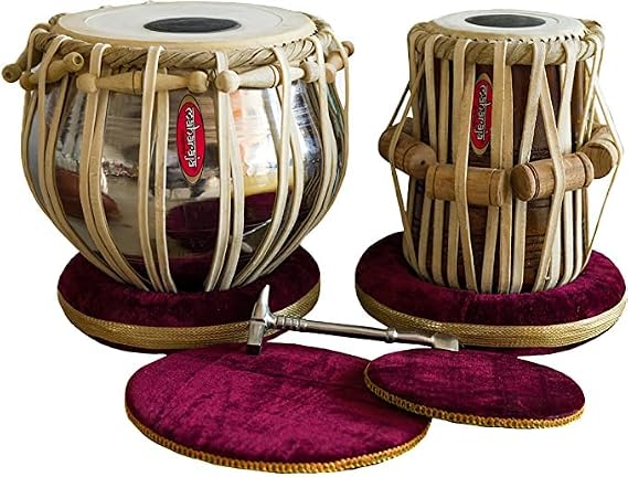 Student Tabla Drum Set, Devyom Musicals Tabla Drum, Steel Bayan, Finest Dayan with Book, Hammer, Cushions & Cover (PDI-IB)