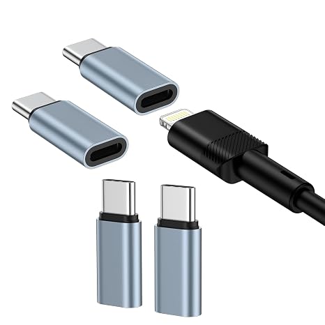 4 Pack Lightning to USB C Adapter for iPhone, Fast Charge Data Sync