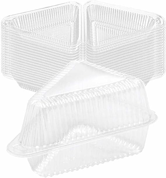 100 x 12cm Clear Plastic Cake Boxes for Snacks, Cheese, Salad, Cake, Homemade Desserts