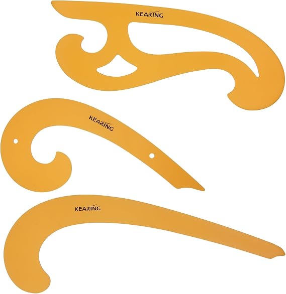 KEARING 3Pcs French Curve Ruler Set - Flexible Plastic Sewing Template
