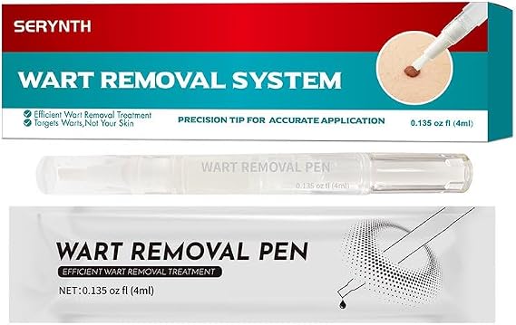 Wart Remover Serum - Fast Acting Wart Removal with Precision Brush, Skin Tag Remove for Plantar, Common & Flat Wart, Gentle Formula, Travel Size(0.135FL.OZ)