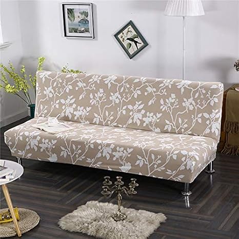 Armless Sofa Cover All-Inclusive Folding Couch Cover Armless Sofa Bed Sofa Throw Without Armrests Couch Throw (Colour 18 L 170-210 cm)