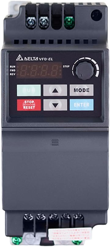 0.75KW VFD Inverter Variable Frequency Drive - 230V Single Phase to 380V 3 Phase Converter 5.5A Motor Speed Regulator with PWM V/F Control VFD007EL21A