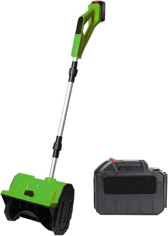 Electric Snow Blower Folding Cordless Snow Shovel 8m Throwing Distance 28cm Width 14cm Height Adjustable Direction Lightweight Handheld Snow Blower(Green,96VH)