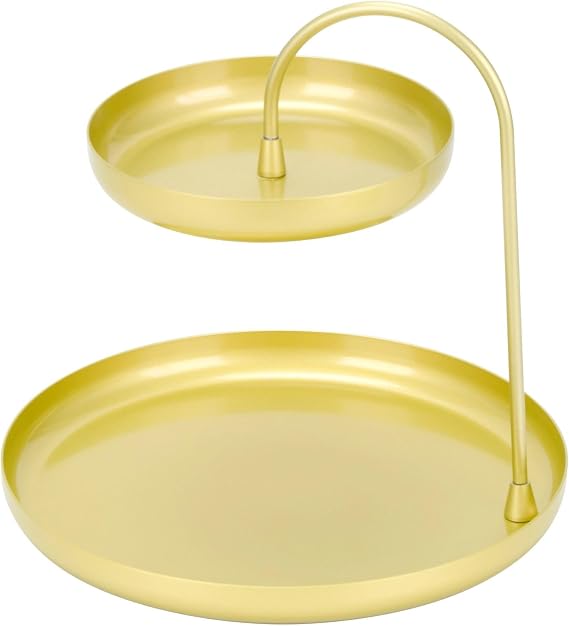 2-Tier Gold Metal Cupcake Stand & Christmas ecorative Tray