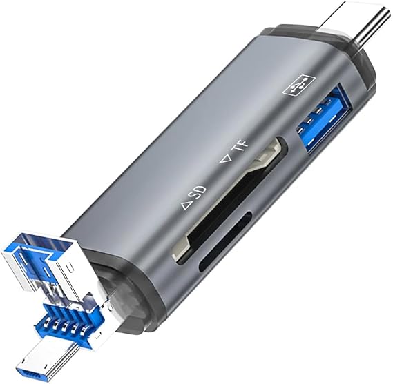 Coverzone Usb Otg Kart Okuyucu Type-C to USB Uçlu PC Bilgisayar ve Notebook Uyumlu Mikro SD Kart Okuyucu USB A to USB CADS-307 (3in1)