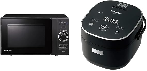 Sharp KSCF05BB KS-CF05B-B Electronic Microwave Single Function Flat Table, Black, 4.7 gal 17 L, Easy to Operate Alone, Simple, Hertz Free Rice Cooker, 3-in-1 Microphone, Bread Cooking Function, Black