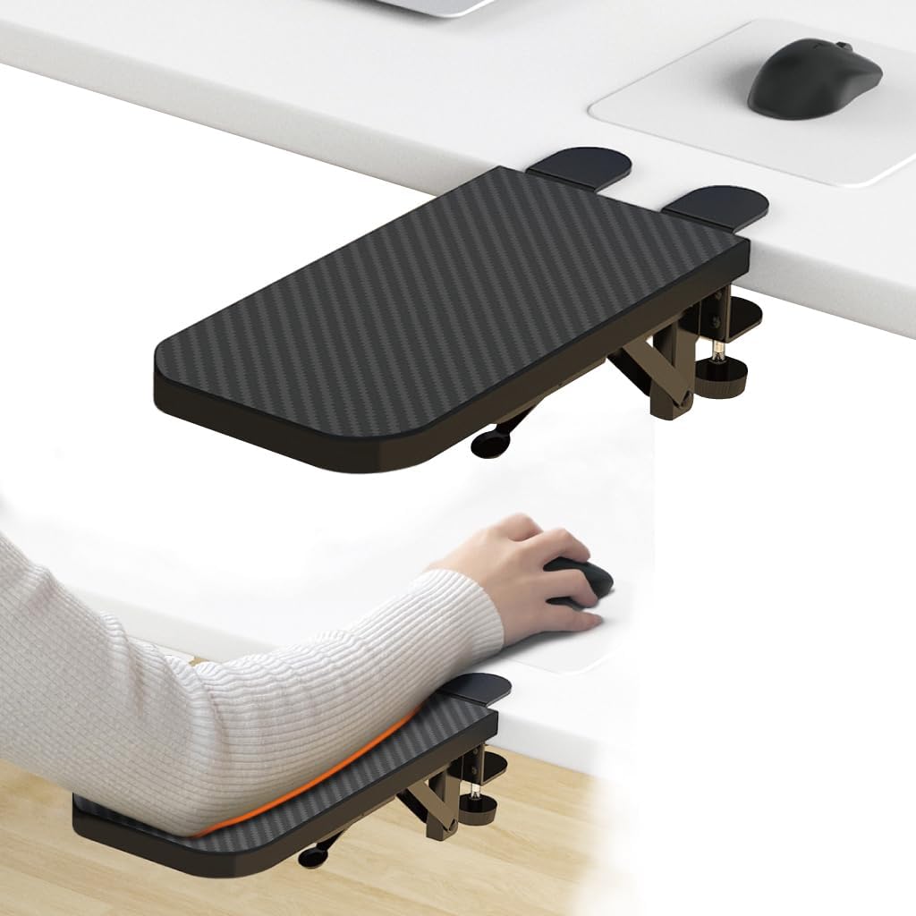 HONJIE Computer Arm Rest for Desk, Suitable for Office desks, Sturdy Mouse arm Support, Computer Desk Extender, Suitable for Home and Office,Black,L