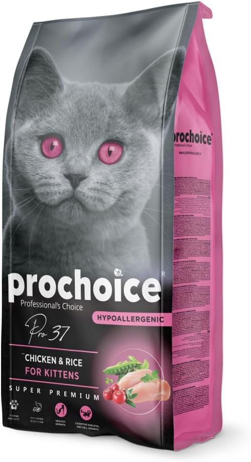 Prochoice Pro 37 Yavru Kediler İçin, Hipoalerjenik, Tavuk Etli ve Pirinçli Kuru Mama, 2 kg