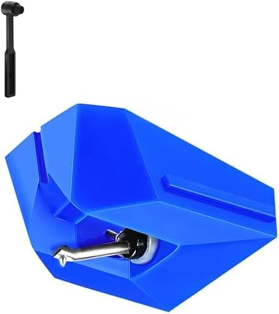 Replacement Stylus For Audio-Technica AT-VMN95E, Compatible With VM95 Series Cartridges & AT-LP120X-USB Turntable, Elliptical Needle With ABS Shell/Aluminum Cantilever, Includes Cleaning Brush(Blue)