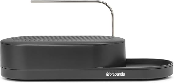Brabantia - SinkStyle sünger ve bulaşık fırçası için kompakt tasarımlı lavabo düzenleyici - hava sirkülasyonu için havalandırma delikleri, silikon astarlı kaymaz damlama kasesi - mineral Infinite gri