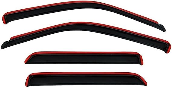 Side Window Vent Visor Car In-channel Vent Visor Side Window Deflectors Sunshade Exterior Protection Trim For Dodge For Ram 1500 2009-2018 Auto Ventshade Car Window Shade Visor