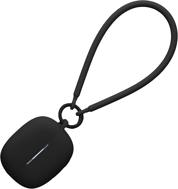 kwmobile Case Compatible with Xiaomi Redmi Buds 6 Pro - Silicone Headphones Cover with Hand Strap - Black