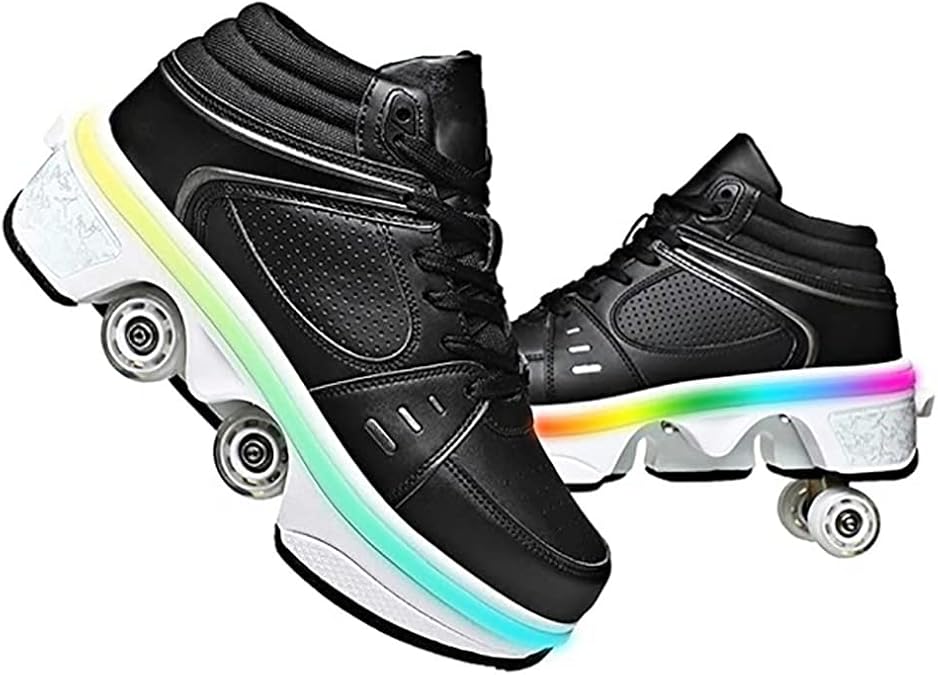Multifunctional Roller Skates Shoes Deformation Automatic Walking Shoes Invisible Pulley Shoes Skates Adult Children's Skating Shoes Comfortable Quad Skates for Women Men