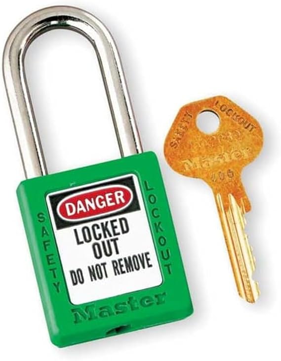 Master Lock ml410grn giriş farklı asma kilit, yeşil, 1/4 “x 1-1/2" [Enerji Sınıfı A]